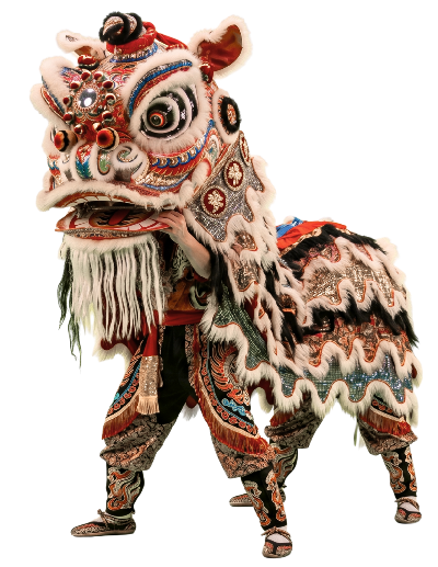 Disfraz de un leon, utilizado en la tipica danza del leon